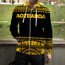 Load image into Gallery viewer, Maori New Zealand Zip Up Hoodie Yellow