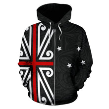 Load image into Gallery viewer, Maori New Zealand Flag Design Zip Up Hoodie