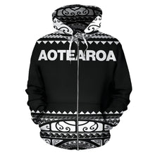 Load image into Gallery viewer, Maori New Zealand Zip Up Hoodie White