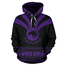 Load image into Gallery viewer, Maori Aotearoa Silver Fern Hoodie Violet -  Medal Version