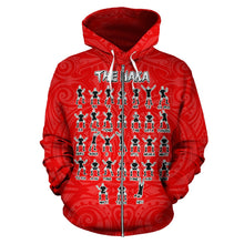 Load image into Gallery viewer, Rugby Haka Dance Zip Up Hoodie Red
