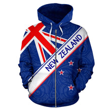 Load image into Gallery viewer, New Zealand Zip Up Hoodie National Flag Redesign