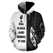 Load image into Gallery viewer, Kia Kaha And Bring It On Zip Up Hoodie | New Zealand Rugby Hoodie