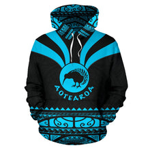 Load image into Gallery viewer, Maori Aotearoa Silver Fern Hoodie Blue -  Medal Version