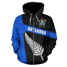 Load image into Gallery viewer, Aotearoa Cricket Zip Up Hoodie front | New Zealand Hoodie Cricket