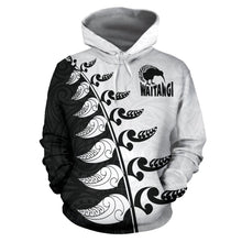 Load image into Gallery viewer, Happy Waitangi Day Hoodie Black White