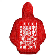 Load image into Gallery viewer, Rugby Haka Dance Hoodie Red