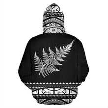 Load image into Gallery viewer, Maori Aotearoa Silver Fern Hoodie White -  Medal Version