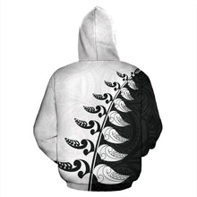 Load image into Gallery viewer, Happy Waitangi Day Zip Hoodie Black White