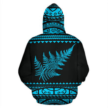 Load image into Gallery viewer, Maori New Zealand Zip Up Hoodie Blue