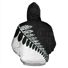 Load image into Gallery viewer, New Zealand Silver Fern  Hoodie Black White