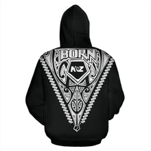 Load image into Gallery viewer, Born New Zealand Hoodie - Polynesian Tattoo  White by ByDesignByus for Men and Women
