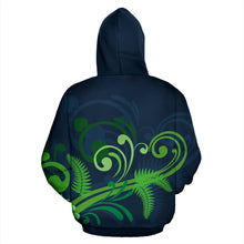 Load image into Gallery viewer, New Zealand Silver Fern Zip Up Hoodie Green