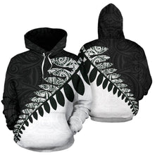 Load image into Gallery viewer, New Zealand Silver Fern  Hoodie Black White
