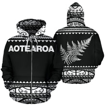 Load image into Gallery viewer, Maori New Zealand Zip Up Hoodie White