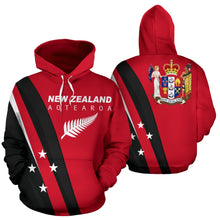 Load image into Gallery viewer, New Zealand Aotearoa Silver Fern Hoodie Red 02 by ByDesignByus for Men and Women