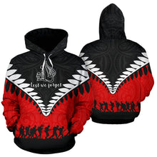 Load image into Gallery viewer, New Zealand Let We Forget Hoodie Black Red front and back