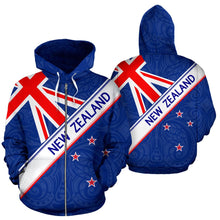 Load image into Gallery viewer, New Zealand Zip Up Hoodie National Flag Redesign