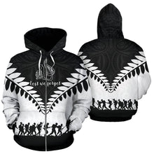 Load image into Gallery viewer, New Zealand Lest We Forget Zip Up Hoodie Black White