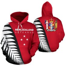 Load image into Gallery viewer, New Zealand Aotearoa Silver Fern Hoodie Red by ByDesignByus for Men and Women