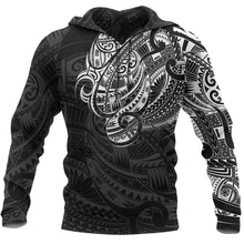 Load image into Gallery viewer, Maori Tattoo Style All Over Print Hoodie White Version